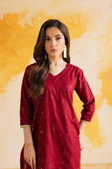 2PC Summer Luxury Embroidered Dress - 1107