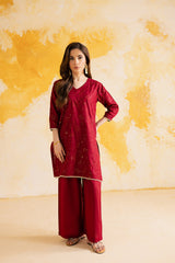 2PC Summer Luxury Embroidered Dress - 1107