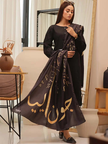 Jaun Elia Stole (Black & Gold) TNG by MD