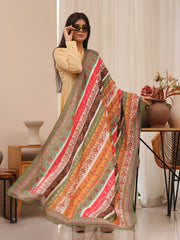 Phool Stripe Silk Odhni (Light Multi)