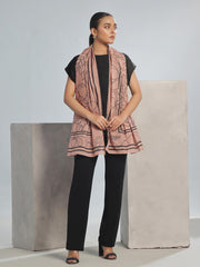 Floral Lawn Stole (Light Brown)