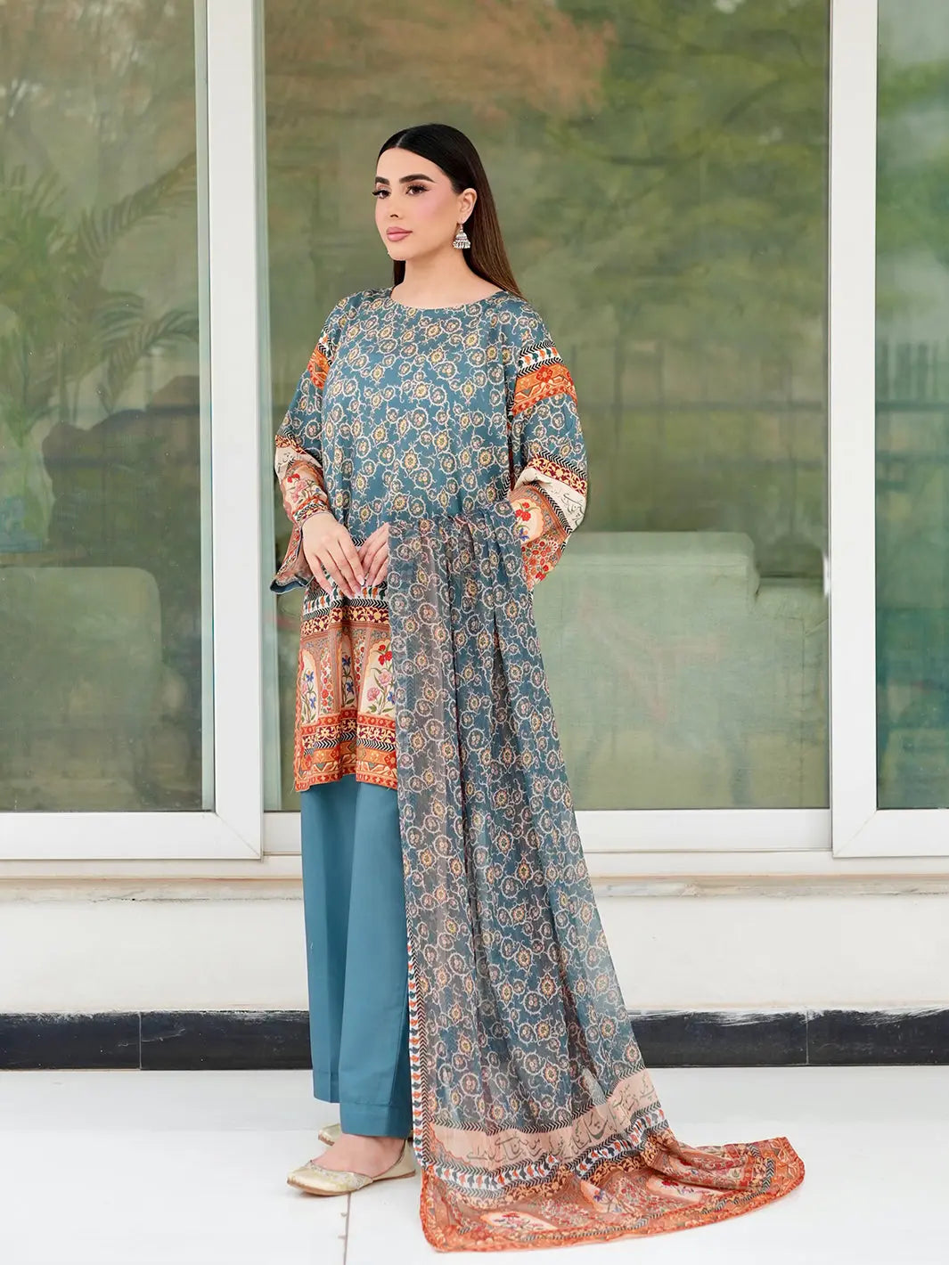 Mehraab | 3 Piece | Printed Tngmdstore