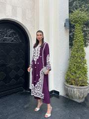 Purple Embroidered two pc
