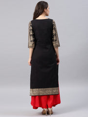 Black printed kurta Only D2037