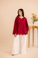 Summer Schiffli Embroidered Co-Ord - 1172-MRN