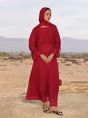 Candy apple red modest dress (MW-02)