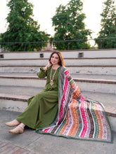 Phool Stripe Silk Odhni (Light Multi)