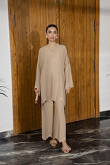 Embroidered Solid 2PC Dress - SP-04 Skin