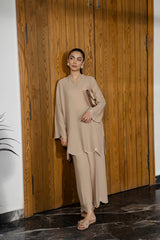 Embroidered Solid 2PC Dress - SP-04 Skin