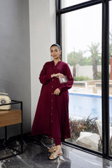 Solid 2PC Dress - SP-05 Wine