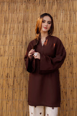 2PC Embroidered MSK 05 – Dark Brown