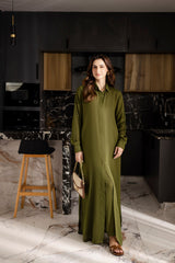 Solid 2PC Dress - SP-02 Olive