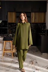 Solid 2PC Dress - SP-03 Olive