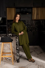 Solid 2PC Dress - SP-03 Olive