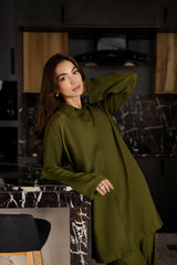 Solid 2PC Dress - SP-03 Olive