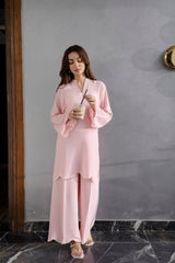Embroidered Solid 2PC Dress - SP-04 Powder Pink
