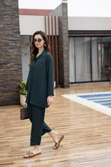 Solid 2PC Dress - SP-03 Emerald Green