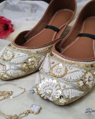 White Motia Embroidered Khussa