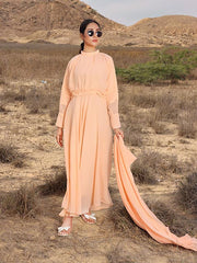 Natural calico modest abaya (MW-04)