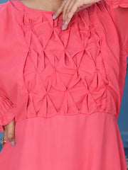 Blush fuchsia Long Flared Maxi (FR-748)