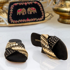 Ronak Slides (Black) - Jooti Shooti