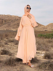 Natural calico modest abaya (MW-04)