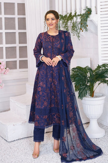 Unstitched embroidered lawn suit L23103 - Threads & Weaves