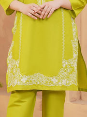 Lime Green Embroidered Dress