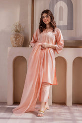 Peach Embroidered Lawn 3PC Suit