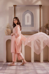 Peach Embroidered Lawn 3PC Suit