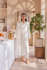 Coconut Cream Embroidered Raw Silk 4PC Suit