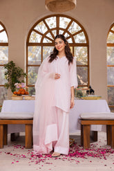 Farshi Shalwar Baby Pink Raw Silk 4PC Suit