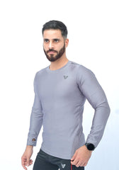 Full Sleeves Compression Tee Silver Grey