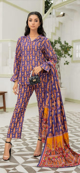 AZ 02 - Khaddar Printed 3P