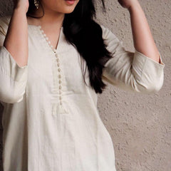 White Simple Straight Kurta D2019