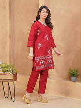 Maroon Blossom Embroidered Dress