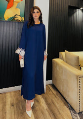 Navy Embroidered Sleeves