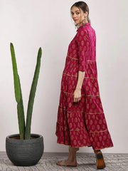 Pink Printed Anarkali Maxi D2026