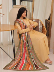 Phool Stripe Silk Odhni (Light Multi)