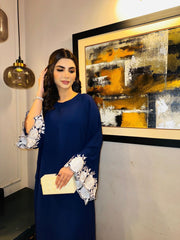 Navy Embroidered Sleeves