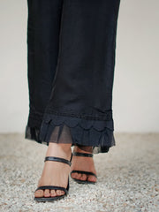 Trouser-Raw Silk Black