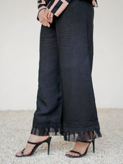 Trouser-Raw Silk Black