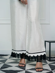 Trouser-Raw Silk White