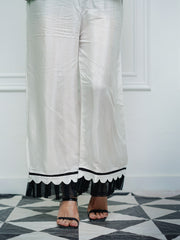 Trouser-Raw Silk White