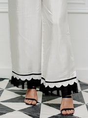 Trouser-Raw Silk White