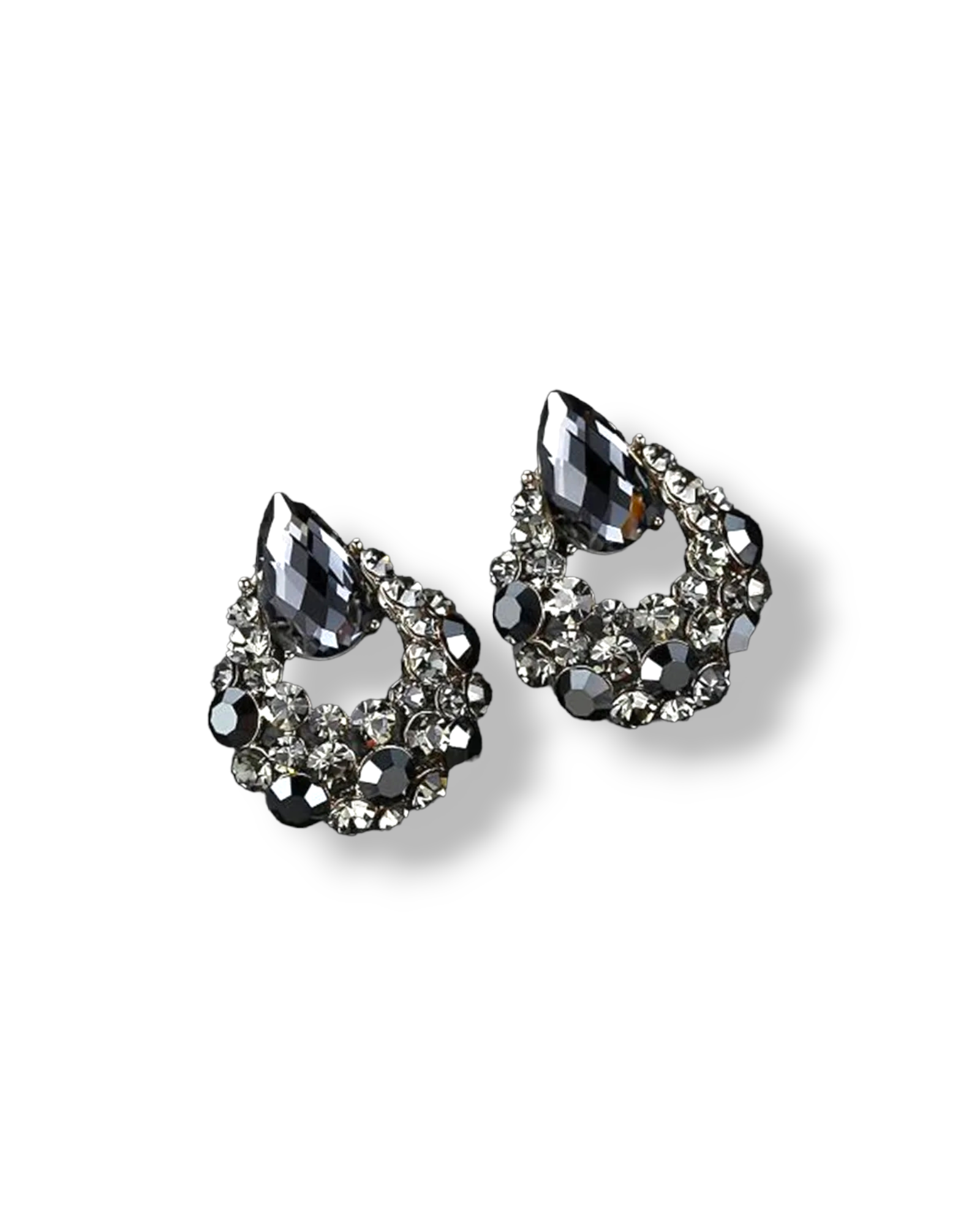 Black Water Drop Crystal Earrings