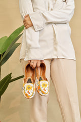 “Side view of Botanical Khussa loafers showing traditional design and premium comfort for women”