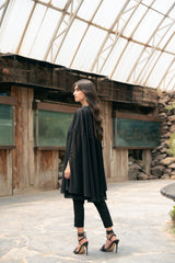 Cape With Designer Details - Black