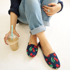 “Side view of Cherry On Top Khussa loafers showing ethnic traditional embroidery and comfortable sole”