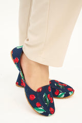 “Top view of Cherry On Top Khussa shoes for women, lightweight, traditional festive footwear Pakistan”